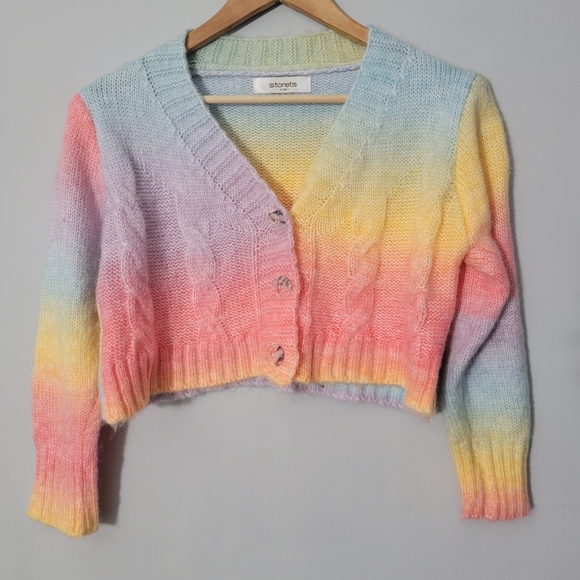 Storets Haven Cropped Rainbow Knit 